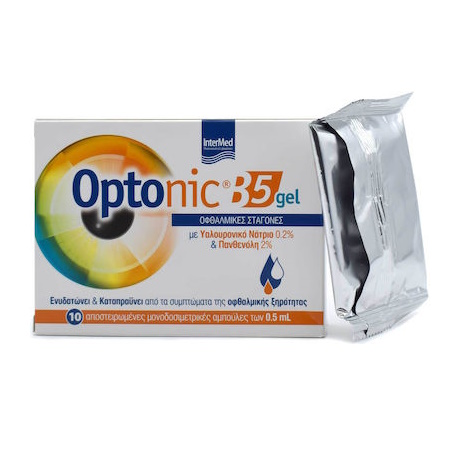 Intermed Optonic B5 Gel Eye Drops Οφθαλμικές Σταγόνες Τζελ σε Μονοδοσιμετρικές Αμπούλες 10 x 0.5 ml