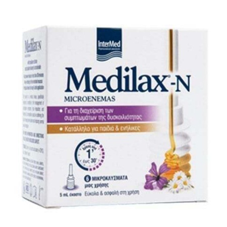 Intermed Medilax-N Microenemas Μικροκλύσματα για τη Διαχείριση της Δυσκοιλιότητας για Παιδιά & Ενήλικες 6x5ml