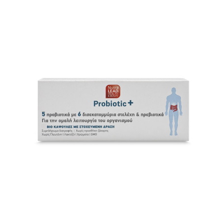 NutraLead Probiotic+ Συμπλήρωμα Διατροφής για την Ομαλή Λειτουργία του Εντέρου & την Αποκατάσταση της Εντερικής Χλωρίδας 30 κάψουλες