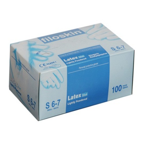 Filoskin Latex Εξεταστικά Γάντια Ελαφρώς Πουδραρισμένα Μέγεθος Small Λευκό Χρώμα 100 Τεμάχια