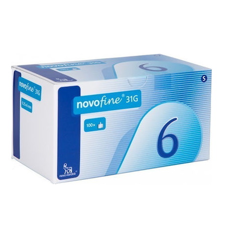 Novofine Αποστειρωμένες Βελόνες Ινσουλίνης 31G 0,25x6mm 100 τεμάχια