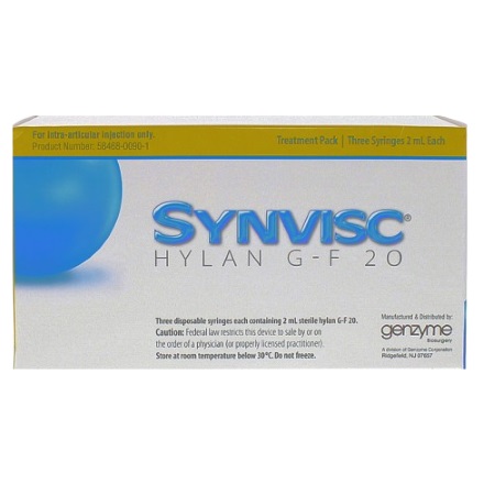Synvisc Hylan G-F 20 για τη θεραπεία του πόνου στην οστεοαρθρίτιδα (ΟΑ) του γόνατος 3 σύριγγες x 2ml