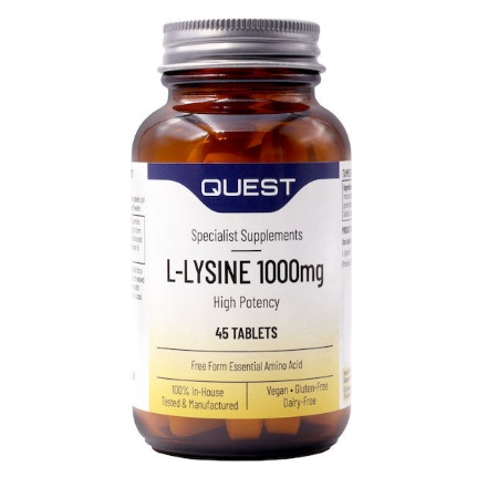 Quest L-Lysine 1000mg Συμπλήρωμα Διατροφής κατά του Επιχείλιου Έρπητα & την Ενίσχυση του Ανοσοποιητικού 45 Ταμπλέτες