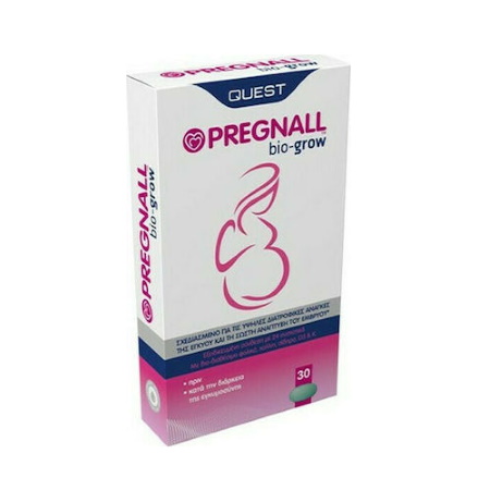 Quest Pregnall Bio-Grow Πολυθρεπτικό Συμπλήρωμα πριν τη Σύλληψη & Κατά τη Διάρκεια της Εγκυμοσύνης 30 κάψουλες