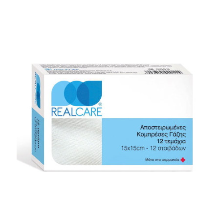 Real Care Αποστειρωμένες Γάζες 15x15cm 12 τεμάχια