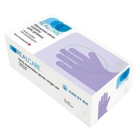 Real Care Εξεταστικά Γάντια Μιας Χρήσης Nitrile Χωρίς Πούδρα Μέγεθος Extra Large 100 τεμάχια