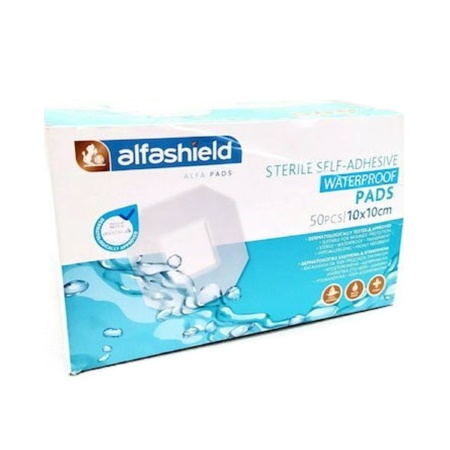Alfa Shield Αποστειρωμένα Αδιάβροχα Αυτοκόλλητα Επιθέματα 10cmX10cm 50 τεμάχια