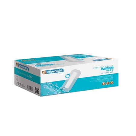 Alfashield Sterile Self Adhesive Waterproof Pads 9cm x 25cm 50 τεμάχια