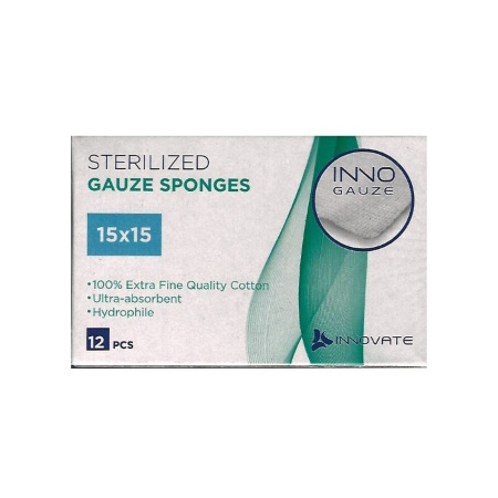 Inno Gause Αποστειρωμένες Κομπρέσες Γάζας 15x15cm 12 τεμάχια