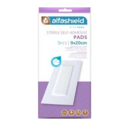 Alfashield Self Adhesive Pad Αποστειρωμένα Αυτοκόλλητα Επιθέματα 9cm x 20cm 5 Τεμάχια