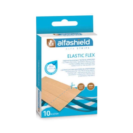 Karabinis Medical Αυτοκόλλητα Επιθέματα Alfashield Strips Elastic Flex 100x60mm 10 τεμάχια