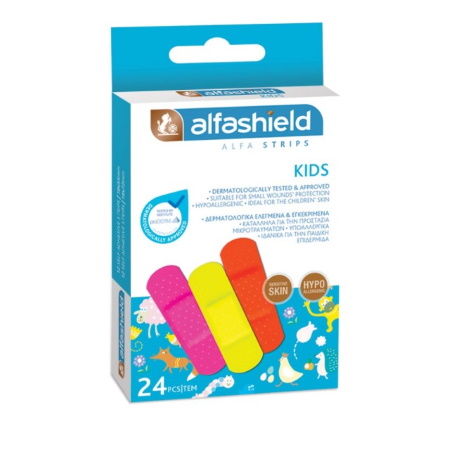 Alfashield Kids Strips Επιθέματα Μικροτραυμάτων 24 τεμάχια