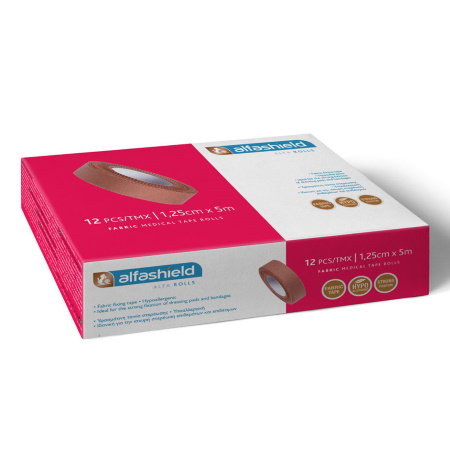 Karabinis Medical Alfashield Alfa Rolls Υφασμάτινη Ταινία Στερέωσης 1.25cm x 5m