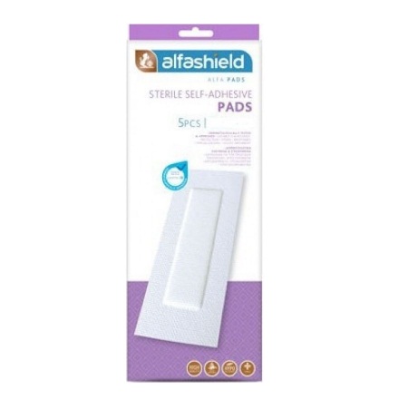 Alfashield Self Adhesive Pad Αποστειρωμένα Αυτοκόλλητα Επιθέματα 9cm x 30cm 5 Τεμάχια