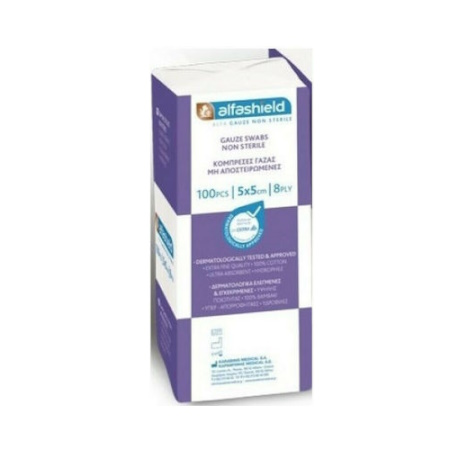 Karabinis Medical Alfashield Μη Αποστειρωμένες Γάζες 5x5cm 100 τεμάχια