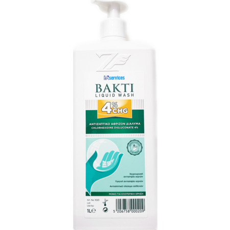 Bakti-Liquid Wash 4% CHG Aντιμικροβιακό Κρεμοσάπουνο με Χλωρεξιδίνη 1000ml