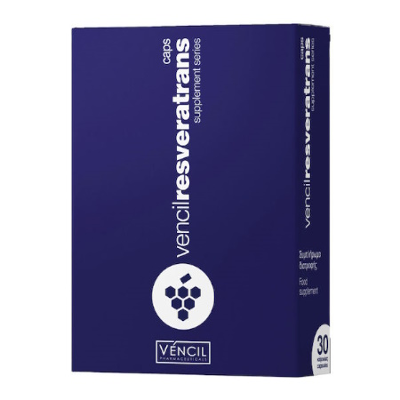 Vencil Resveratrans Ειδικό Συμπλήρωμα Διατροφής Τρανς–Ρεσβερατρόλης με Ισχυρή Αντιοξειδωτική Δράση 30 Κάψουλες