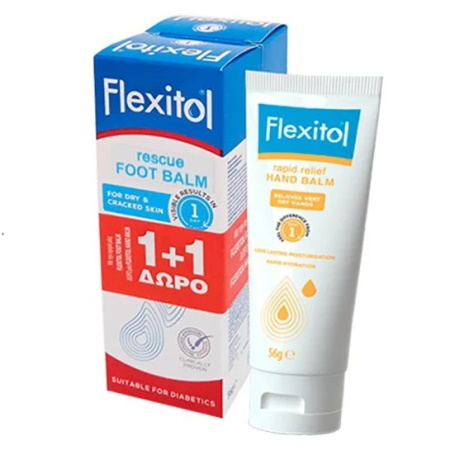 Flexitol Rescue Foot Balm Κρέμα Ποδιών 56g & Δώρο Rapid Relief Κρέμα Χεριών 56g