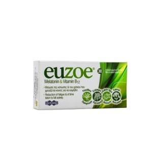 Uni-Pharma Euzoe Melatonin & Vitamin B12 Συμπλήρωμα διατροφής που βοηθά στη μείωση της κόπωσης 30 δισκία