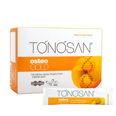 Uni-Pharma Tonosan Osteogold Συμπλήρωμα Διατροφής για την Ενίσχυση των Οστών & των Αρθρώσεων 20 Φακελίσκοι