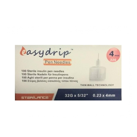 Easy Drip Sterilance Βελόνες ινσουλίνης 32G 4mm 100 τεμάχια