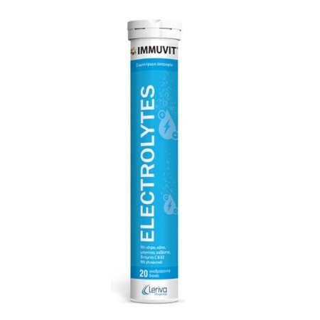 Immuvit Electrolytes Συμπλήρωμα Διατροφής με Ηλεκτρολύτες με Γεύση Λεμόνι 20 Αναβράζοντα Δισκία