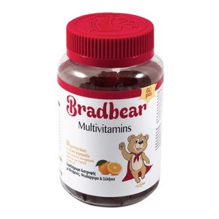 Bradex Bradbear Multivitamins Παιδικές Πολυβιταμίνες με Γεύση Πορτοκάλι 60 μασώμενες ταμπλέτες