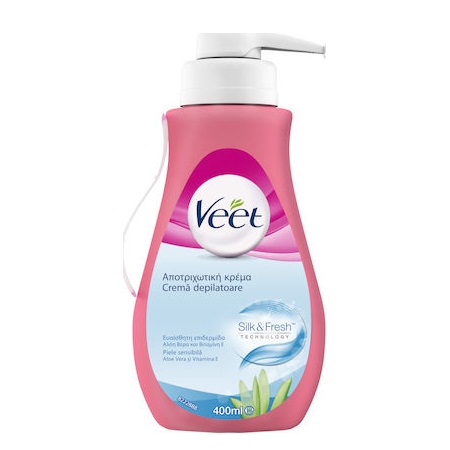 Veet Κρέμα Αποτρίχωσης για Ευαίσθητες Επιδερμίδες με Αλόη Βέρα & Βιταμίνη Ε 400ml