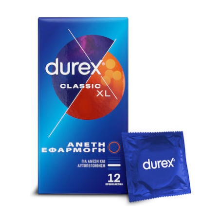 Durex Classic XL Προφυλακτικά για Άνετη Εφαρμογή 12 Τεμάχια