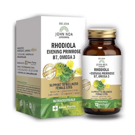 John Noa Liposomal Rhodiola Evening Primrose B7 Omega 3 Συμπλήρωμα Διατροφής για τις Ανάγκες των Γυναικών 30 Κάψουλες