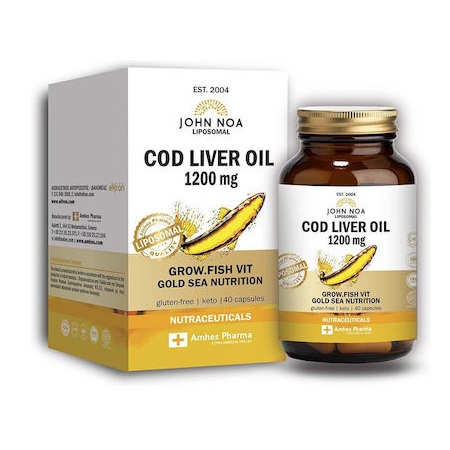 John Noa Liposomal Cod Liver Oil 1200mg Λιποσωμιακό Συμπλήρωμα Διατροφής με Μουρουνέλαιο 40 Κάψουλες