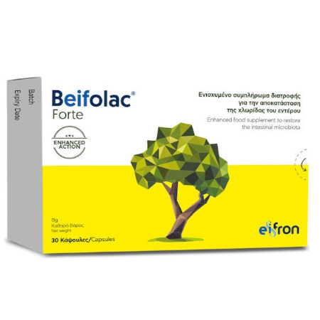 Eifron Beifolac Forte Συμπλήρωμα Διατροφής Προβιοτικών Υψηλής Ισχύος για την Καλή Λειτουργία του Πεπτικού Συστήματος & Αποκατάσταση της Ισορροπίας του Μικροβιώματος του Εντέρου 30 Κάψουλες