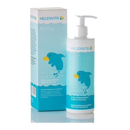 Helenvita Baby All Over Cleanser Βρεφικό Υγρό Καθαρισμού για Σώμα & Μαλλιά με Εκχύλισμα Βαμβακιού και Πανθενόλη 300ml