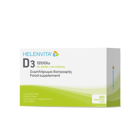 Helenvita Vitamin D3 1.200IU Συμπλήρωμα Διατροφής Βιταμίνης D3 60 κάψουλες