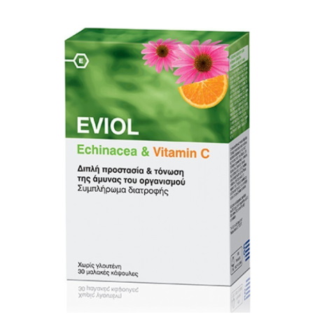 Eviol Echinacea & Vitamin C Συμπλήρωμα Διατροφής με Εχινάκεια & Βιταμίνη C 30 κάψουλες