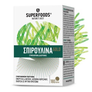 Superfoods Σπιρουλίνα Gold Ενέργεια & Τόνωση 180 δισκία