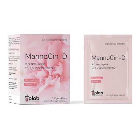 Uplab Pharmaceuticals MannoCin-D Συμπλήρωμα Διατροφής για την Υγεία του Ουροποιητικού Συστήματος 14 Φακελίσκοι