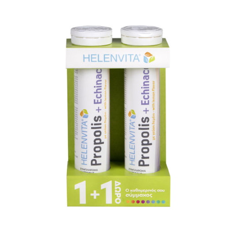 Helenvita Propolis & Echinacea Συμπλήρωμα για την Ενίσχυση του Ανοσοποιητικού 20 αναβράζοντα δισκία Λεμόνι 1+1 ΔΩΡΟ