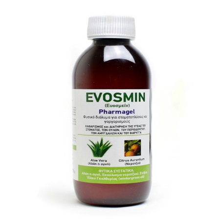 Pharmagel Evosmin Φυσικό Διάλυμα για Στοματοπλύσεις και Γαργάρες 250ml