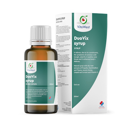 Vitawest DuoVix syrup Συμπλήρωμα Διατροφής Σε Σιρόπι Για Την Ενίσχυση Του Ανοσοποιητικού 200ml