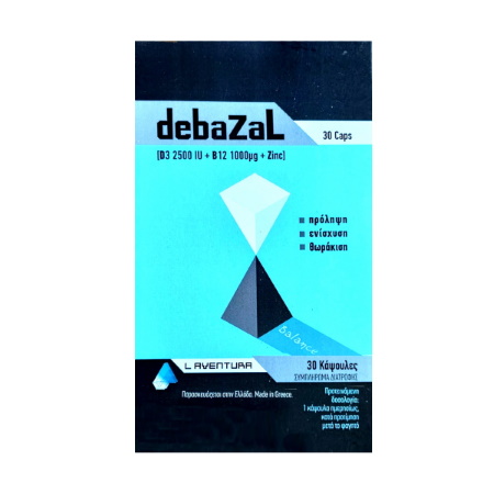 L-Adventura DebaZaL Balance (Vitamin D3 2500IU + Vitamin B12 1000μg + Zinc) Supplement 30 κάψουλες