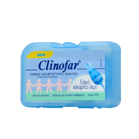Omega Pharma Clinofar Extra Soft Ρινικός Αποφρακτήρας με 5 Προστατευτικά Φίλτρα