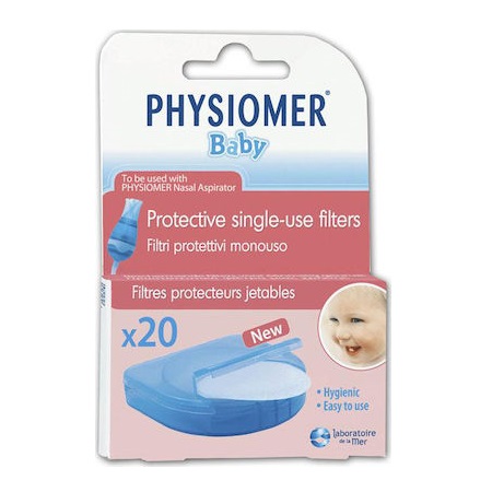 Physiomer Baby ανταλλακτικά προστατευτικά φίλτρα για το ρινικό αποφρακτήρα Physiomer 20τμχ