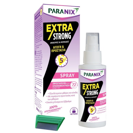 Paranix Extra Strong Spray Σπρέι Για Αγωγή Και Προστασία Από Κόνιδες Και Ψείρες 100ml