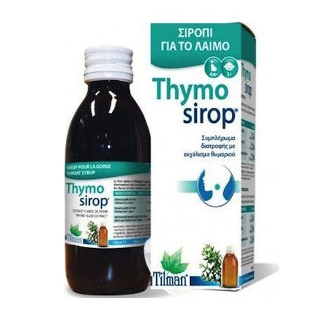 Tilman Thymoseptine Syrup Συμπλήρωμα Διατροφής Εκχυλίσματος Θυμαριού Σε Σιρόπι Που Καταπραΰνει Και Μαλακώνει Τον Ερεθισμένο Λαιμό 150ml