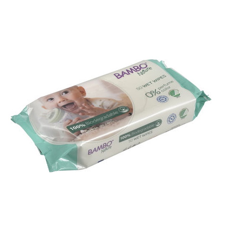Bambo Nature βιοδιασπώμενα μωρομάντηλα, συσκευασία 50 τεμάχια