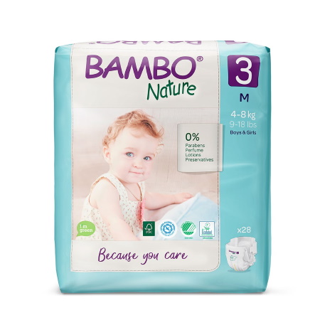 Bambo Nature Πάνες Νο3 4-8Kg 28 Τεμάχια