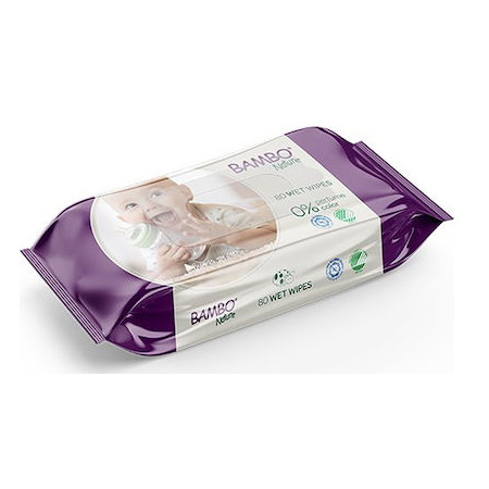 Bambo Nature Μωρομάντηλα με Καπάκι χωρίς Άρωμα 1x80 τεμάχια