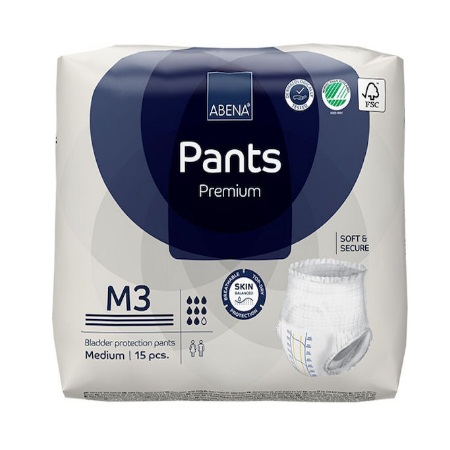 Abena Pants Premium Πάνες Βρακάκι Ακράτειας M3 Medium 15 Τεμάχια