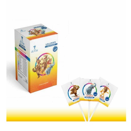 Dr.Vitt Lolipops Multivitamin Γλειφιτζούρι Συμπλήρωμα Διατροφής με Πολυβιταμίνες 100 Τεμάχια